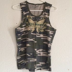 Y2k Harley Davidson Camo Butterfly Tank